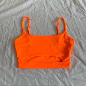 neon orange cut out top